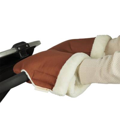 Nobodinoz Kinderwagen Handschuhe braun wasserfest Bio Baumwolle
