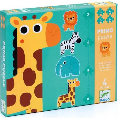 Djeco: Puzzle ab 2 Jahre Dschungel 3-4-5-6 Teile