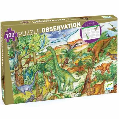 Djeco: Wimmelpuzzle 100Teile ab 5 Jahre Dinosaurier