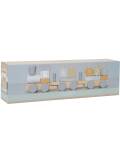Little Dutch Holz Eisenbahn mit Steck-Formen blau