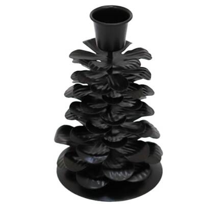 Krasilnikoff: Kerzenhalter Schwarz Zapfen groß 12cm
