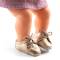 Pomea Puppen Schnürschuhe in gold für Puppen in 30-32cm