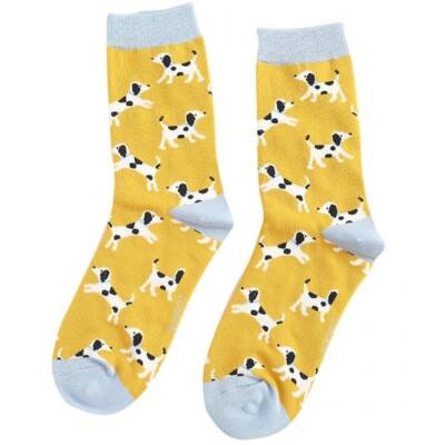 Miss Sparrow: Bambus Socken Damen Dalmatiner gelb