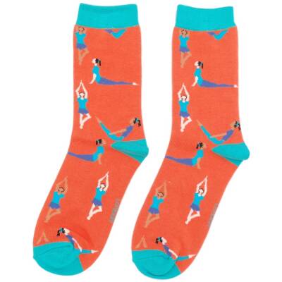 Miss Sparrow: Bambus Socken Damen Yoga orange