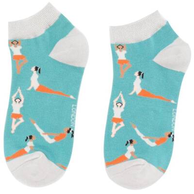 Miss Sparrow: Bambus Sneaker Socken Yoga hellblau