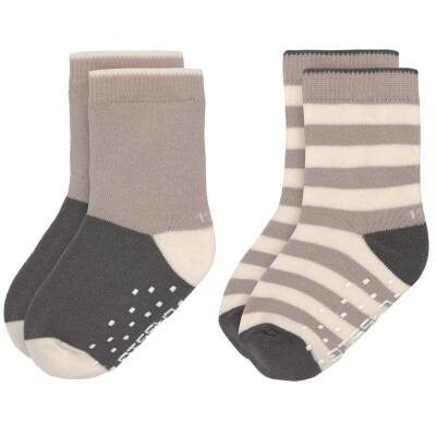 Lässig: Antirutsch Kinder Socken grau 2erPack Bio-BW  19-22