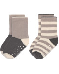 Lässig: Antirutsch Kinder Socken grau 2erPack Bio-BW 23-26