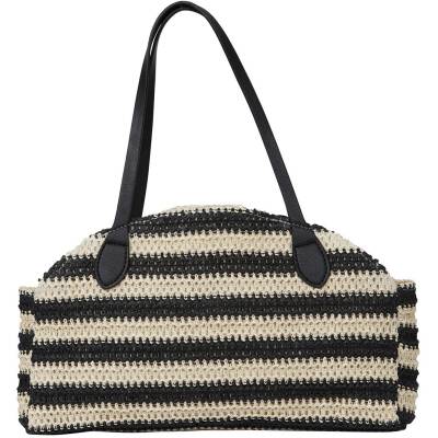 The Moshi: Kleine Schultertasche Bast-Optik gestreift