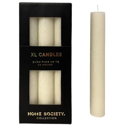 Stabkerze XL creme weiß D 3,5cm 24cm hoch