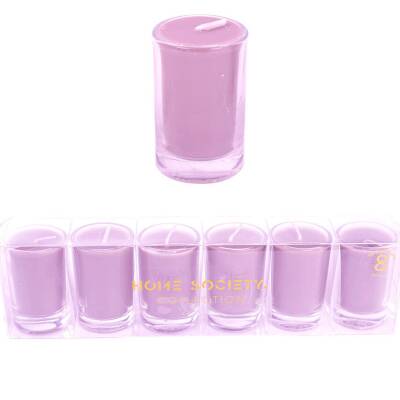 Kerze im Glas-Votivkerze rosa 6er-Set 3x5cm