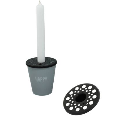 Kerzenhalter-Blumenhalter für Becher-Mug schwarz