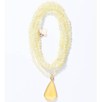 Lumisha: Kette Carli Lime 92cm Halbedelstein Drop