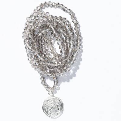 Lumisha: Halskette Glasschliffperlen silber Anhänger