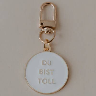 Eulenschnitt: Schlüsselanhänger Du bist toll Metall