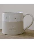 Eulenschnitt: Tasse Mama Steingut handgearbeitet
