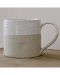 Eulenschnitt: Tasse Herz Steingut handgearbeitet