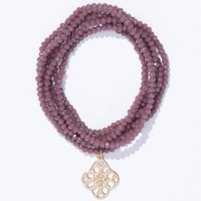 Lumisha: Halskette Mini-Kristallkette mauve 92cm