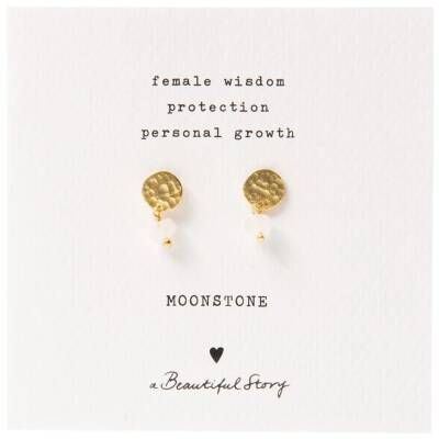 A Beautiful Story: Ohrringe Mini Coin Mondstein gold