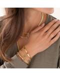 A beautiful Story: Festes Armband mit Aventurin in 16 cm Länge vergoldet