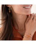 A beautiful Story: elastisches Armband mit Karneol und Glasperlen