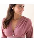 A Beautiful Story: Kette Herz Rosenquarz flieder 74cm