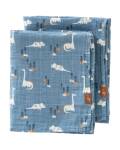 Fresk: Swaddle Tücher Dino aus Bio-Baumwoll Muslin im 2er Set