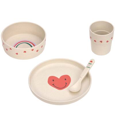 Lässig: Kindergeschirr 4-teilig Smile Heart lavender