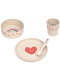 Lässig: Kindergeschirr 4-teilig Smile Heart lavender
