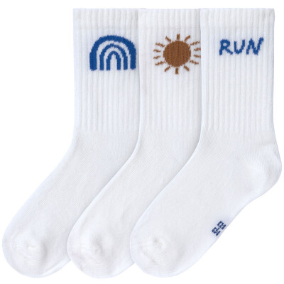 Lässig: Kinder Socken Tennis 3erPack Bio-BW Run 27-30/ 5-6 J.