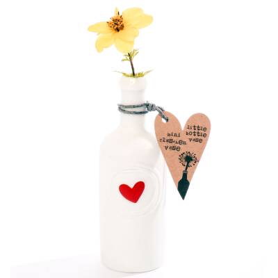 Good old friends: Mini Vase Herz rot 10cm hoch