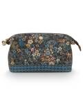 Pip Studio: Kulturtasche mit blauem Blumen Muster mit Reißverschluss und Innen zwei Fächern