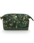 Pip Studio: Kulturtasche mit grünen Blumen Muster mit Reißverschluss und Innen zwei Fächern