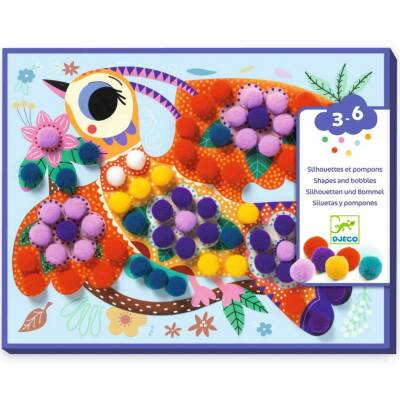 Djeco: Bastelset Vögel mit Pompoms von 3-6 Jahren