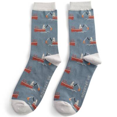 Mr Heron: Bambus Socken Herren Angler Denim