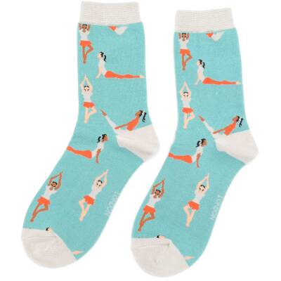Miss Sparrow: Bambus Socken Damen Yoga hellblau