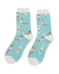 Miss Sparrow: Bambus Socken Damen Yoga hellblau