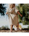 Cloby: Poncho mit Druckknöpfen für einen guten Halt in beige oliv gestreift