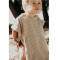 Poncho für Kinder von 1-3 Jahren mit UV-Schutz Decke 50+ in beige oliv gestreift