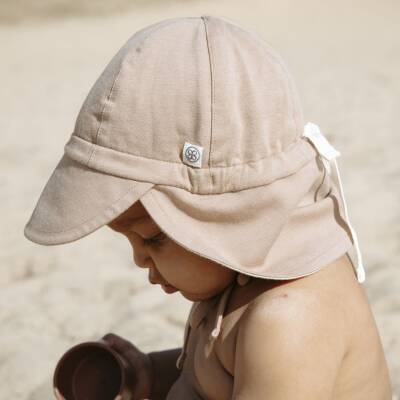 Cloby: Sonnenhut Bambus-Bio-BW UV-Schutz braun sand 6-18Mon.