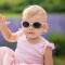 Baby Sonnenbrille mit Neoprenband für sicheres Halten und UV Schutz in rosa