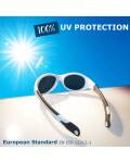 Mausito Kinder Sonnenbrille in weiß navy mit weichem Material und Gummiband