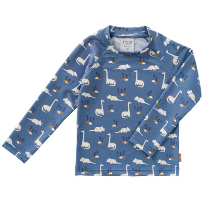 Fresk: UV Shirt Langarm Kinder Dino blau 122/128