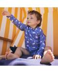 Fresk: UV Shirt Langarm Kinder Dino blau 122/128