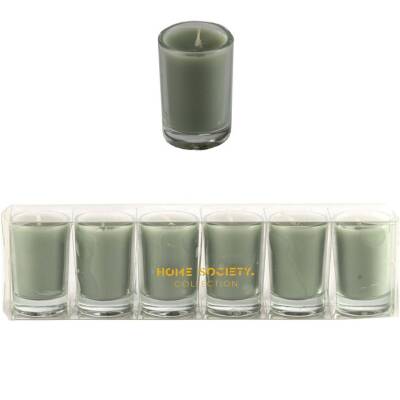 Kerze im Glas-Votivkerze grün 6er-Set 3x5cm