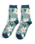 Miss Sparrow: Bambus Socken Falling Daisies blau