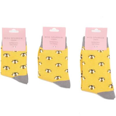 Miss Sparrow: Kinder Socken Bambus Bienen gelb 2-3 Jahre