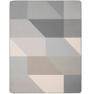 Biederlack: Extraweiche Kuscheldecke in 150x200cm in natur braun beige grau mit grafischem Muster
