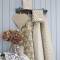 Krasilnikoff: Blumiges Geschirrtuch in beige mit Biscuit Druck