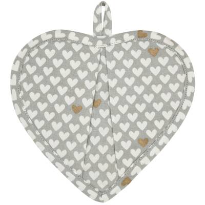 Krasilnikoff: Ofenhandschuh Herz Happy Hearts grau