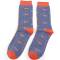 Mr Heron: Bambus Socken Herren Dackel Punkte blau